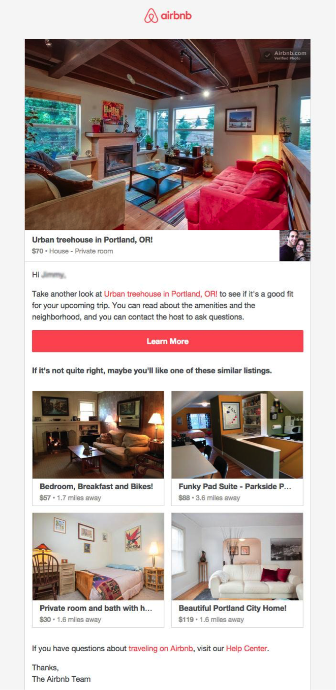 airbnb email marketing